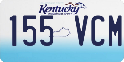 KY license plate 155VCM