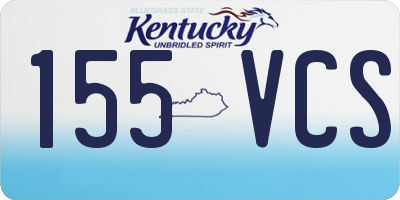 KY license plate 155VCS