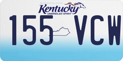 KY license plate 155VCW