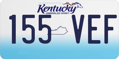 KY license plate 155VEF