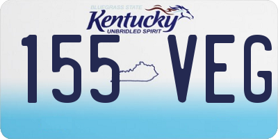 KY license plate 155VEG