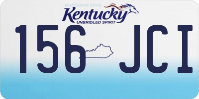 KY license plate 156JCI