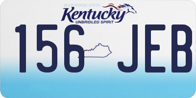 KY license plate 156JEB