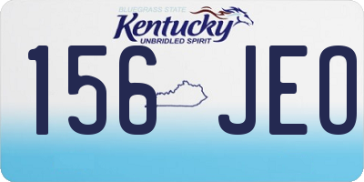 KY license plate 156JEO