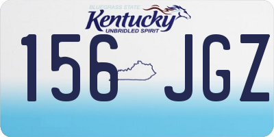 KY license plate 156JGZ