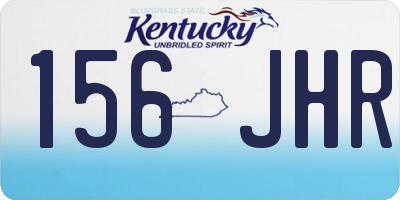 KY license plate 156JHR