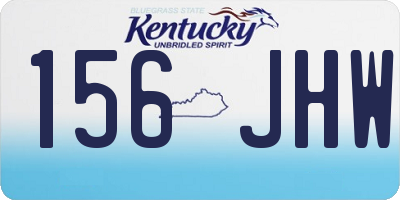 KY license plate 156JHW