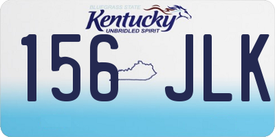 KY license plate 156JLK
