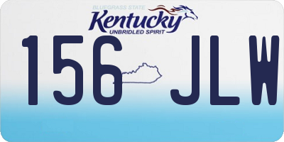 KY license plate 156JLW