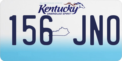 KY license plate 156JNO