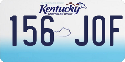 KY license plate 156JOF