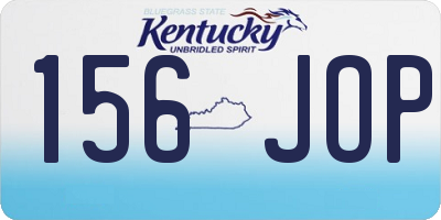 KY license plate 156JOP