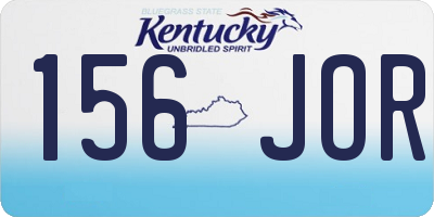 KY license plate 156JOR