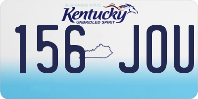 KY license plate 156JOU