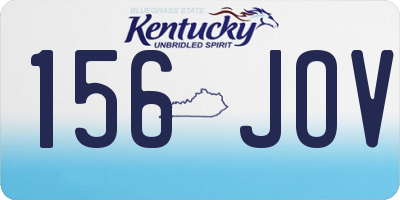 KY license plate 156JOV