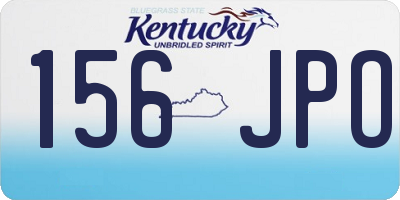 KY license plate 156JPO