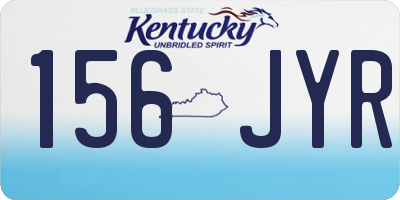 KY license plate 156JYR