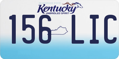 KY license plate 156LIC