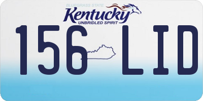 KY license plate 156LID