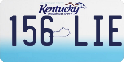 KY license plate 156LIE