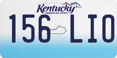 KY license plate 156LIO