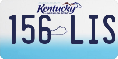 KY license plate 156LIS