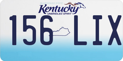 KY license plate 156LIX