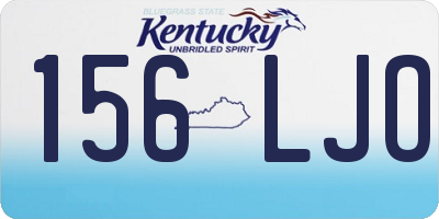 KY license plate 156LJO