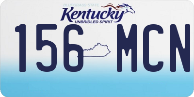 KY license plate 156MCN