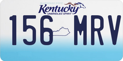 KY license plate 156MRV