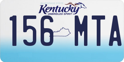 KY license plate 156MTA