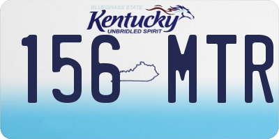 KY license plate 156MTR