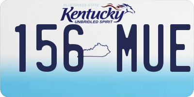 KY license plate 156MUE