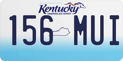 KY license plate 156MUI
