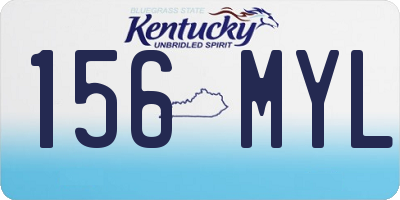 KY license plate 156MYL
