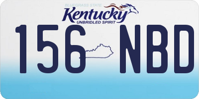 KY license plate 156NBD