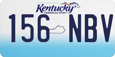 KY license plate 156NBV