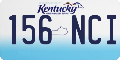 KY license plate 156NCI