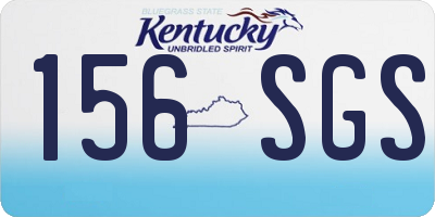 KY license plate 156SGS