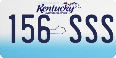 KY license plate 156SSS