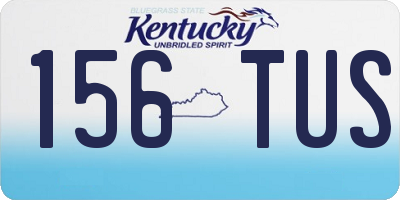 KY license plate 156TUS