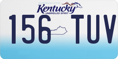 KY license plate 156TUV
