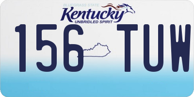 KY license plate 156TUW