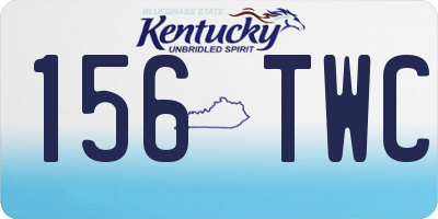 KY license plate 156TWC