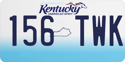 KY license plate 156TWK