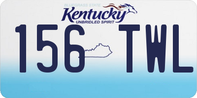 KY license plate 156TWL