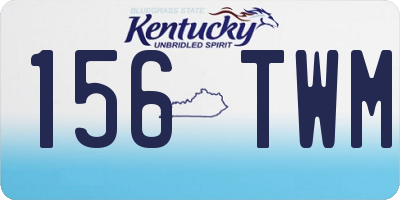 KY license plate 156TWM