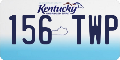 KY license plate 156TWP