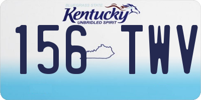 KY license plate 156TWV