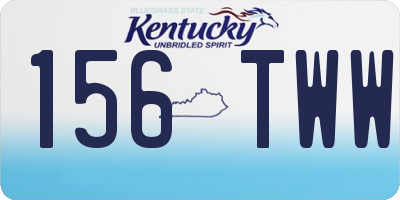 KY license plate 156TWW